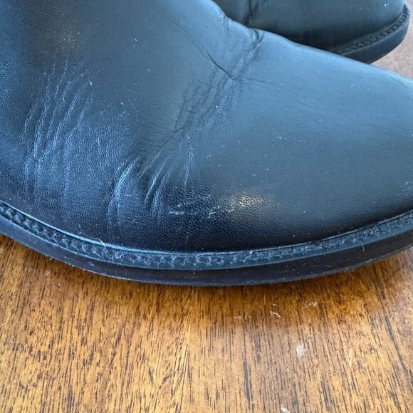 Tory Burch Claremont Quilted Pattern Leather Riding Boots Black - Picture 4 of 16